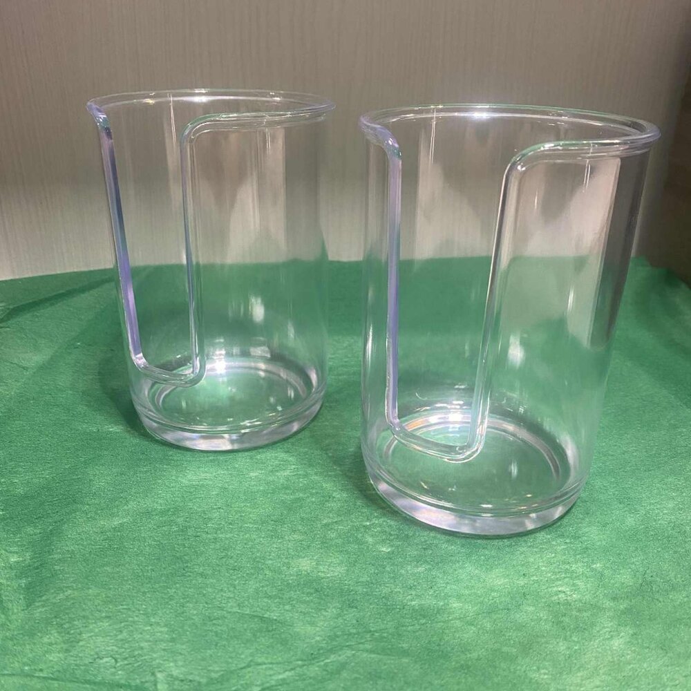 Set of 2 Modern Clear Acrylic Cotton Pad Holders | Vanity Organizers